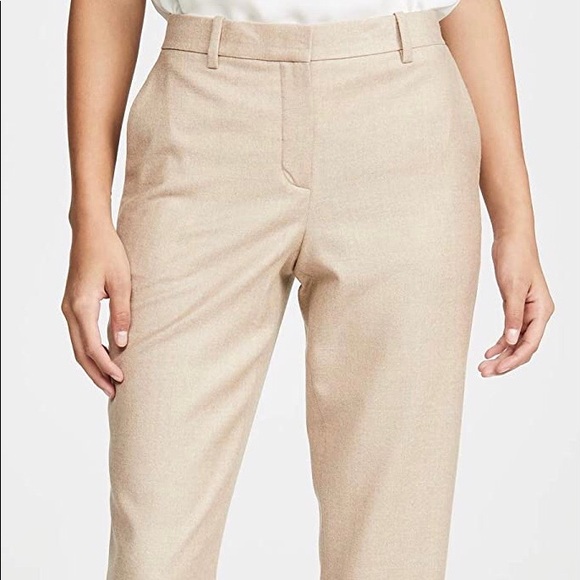 THEORY Emery Khaki Linen Casual Pant Size 2 - Picture 1 of 7
